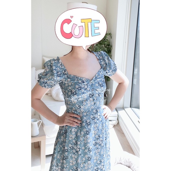 *Like New* Petite Studio Blue Floral Mini Dress - Picture 2 of 9